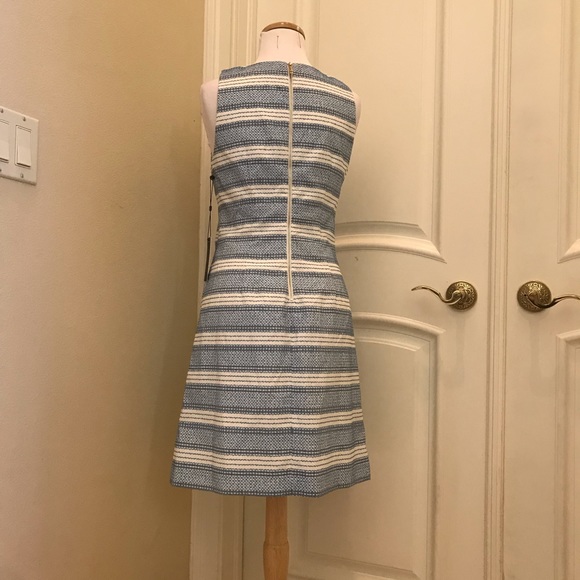 NWT Tommy Hilfiger Classic shift style woven blue/white striped dress - Picture 3 of 4